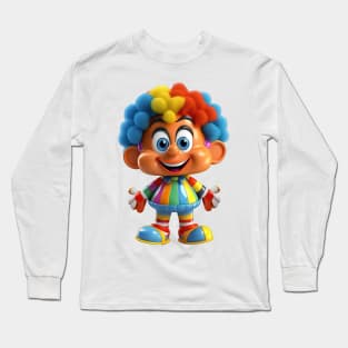 Cute 3D Adorable Clown Long Sleeve T-Shirt